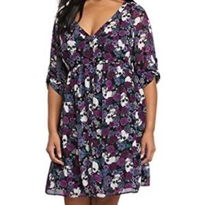 Floral Print Women's Sheer Dress